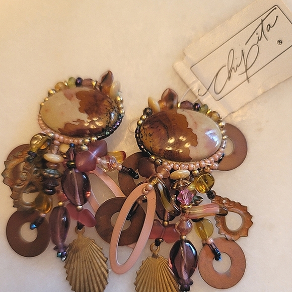 NWT Chipita Rare Beaded Earrings - Picture 2 of 8